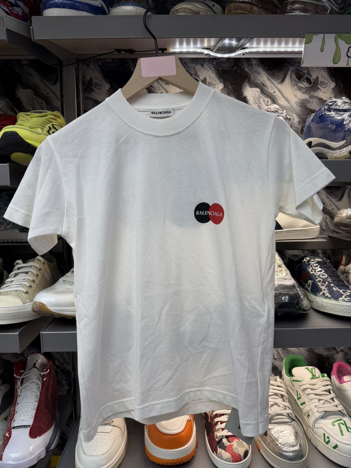 Balenciaga Balenciaga White Mastercard Tee Size S / US 4 / IT 40 - 1 Thumbnail