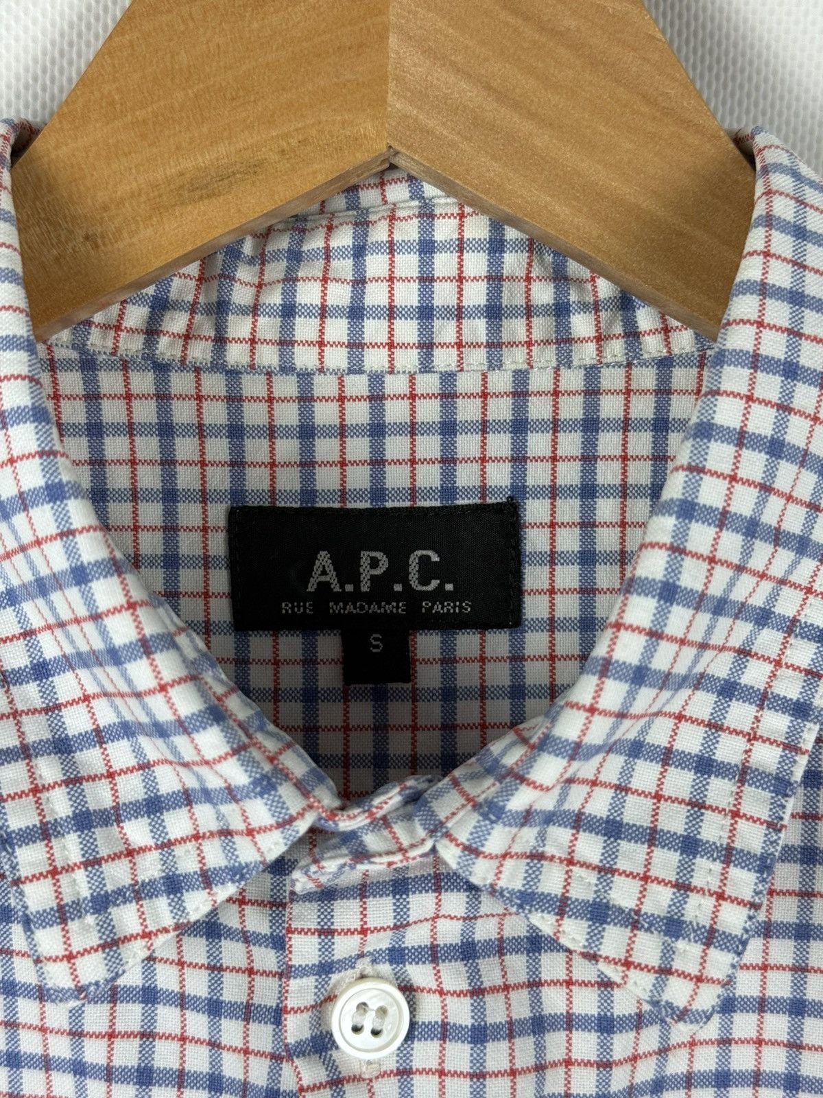 A.P.C. A.P.C. Short Sleeve Cotton Plaid Button Up Classic Shirt Size US S / EU 44-46 / 1 - 11 Thumbnail