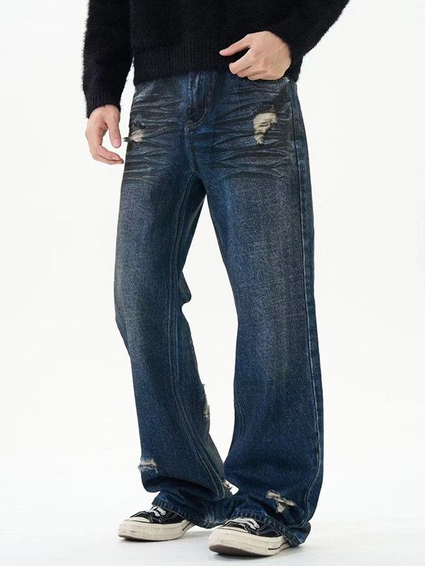 Vintage Street retro distressed American ripped jeans for men Size US 32 / EU 48 - 1 Thumbnail