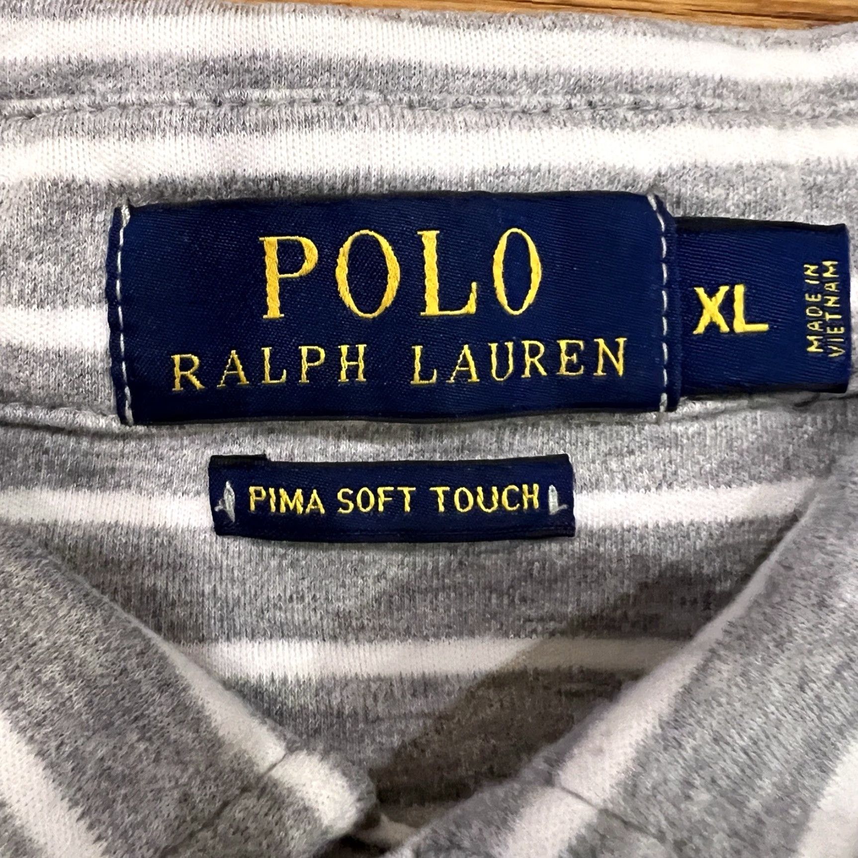 Polo Ralph Lauren Polo Ralph Lauren Gray Stripe Classic Fit Polo Shirt Mens XL Pima Cotton Golf Casual Size US XL / EU 56 / 4 - 4 Thumbnail