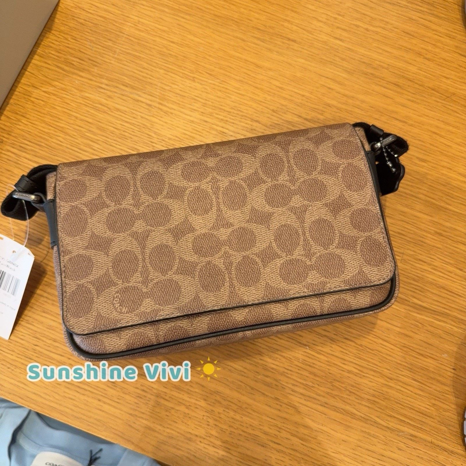 Coach NWT Coach Jack Small Flap Crossbody Bag CDZ95 Tan/Black Size ONE SIZE - 1 Thumbnail