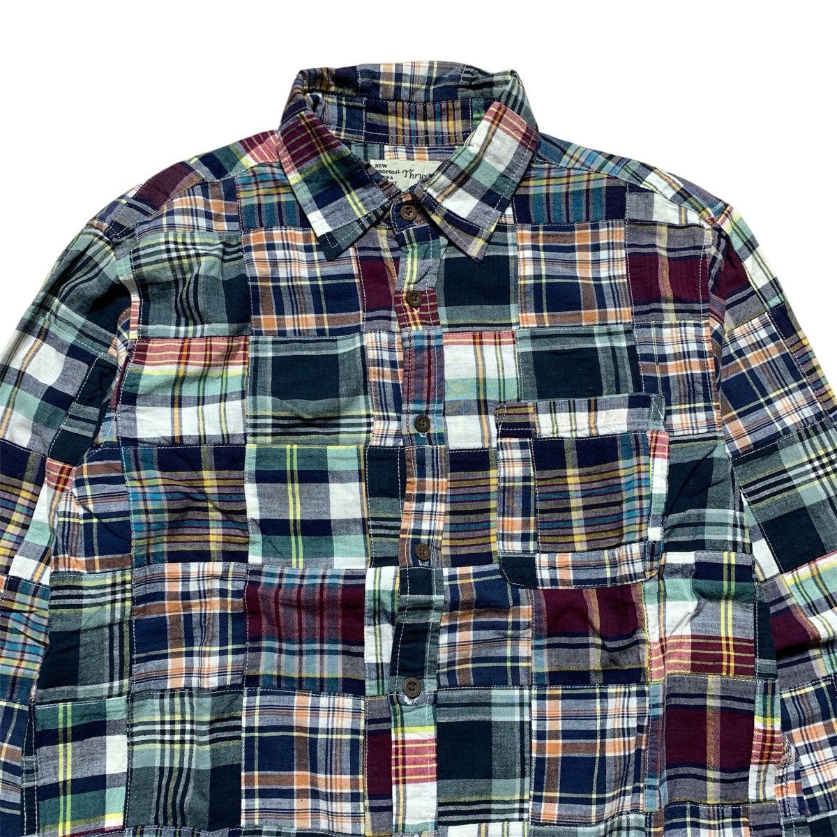 Japanese Brand Thruxton Plaid Patchwork Sugar Cane Inspired Flanel Shirt Size US M / EU 48-50 / 2 - 2 Thumbnail