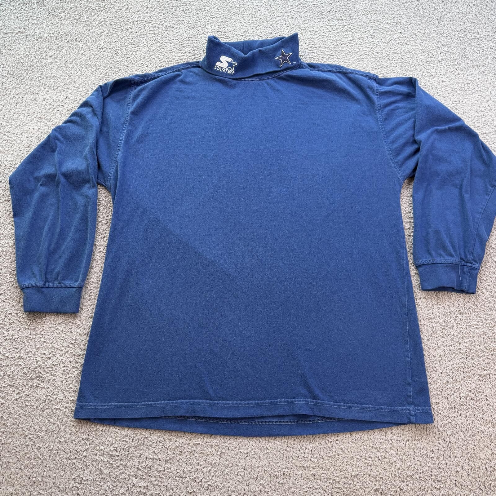 Starter Vintage Dallas Cowboys Starter Mock Neck Long Sleeve Shirt Size US XL / EU 56 / 4 - 1 Thumbnail