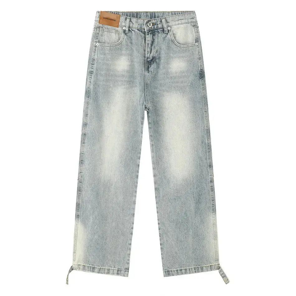 Japanese Brand Retro washed loose straight leg jeans Size US 32 / EU 48 - 4 Thumbnail