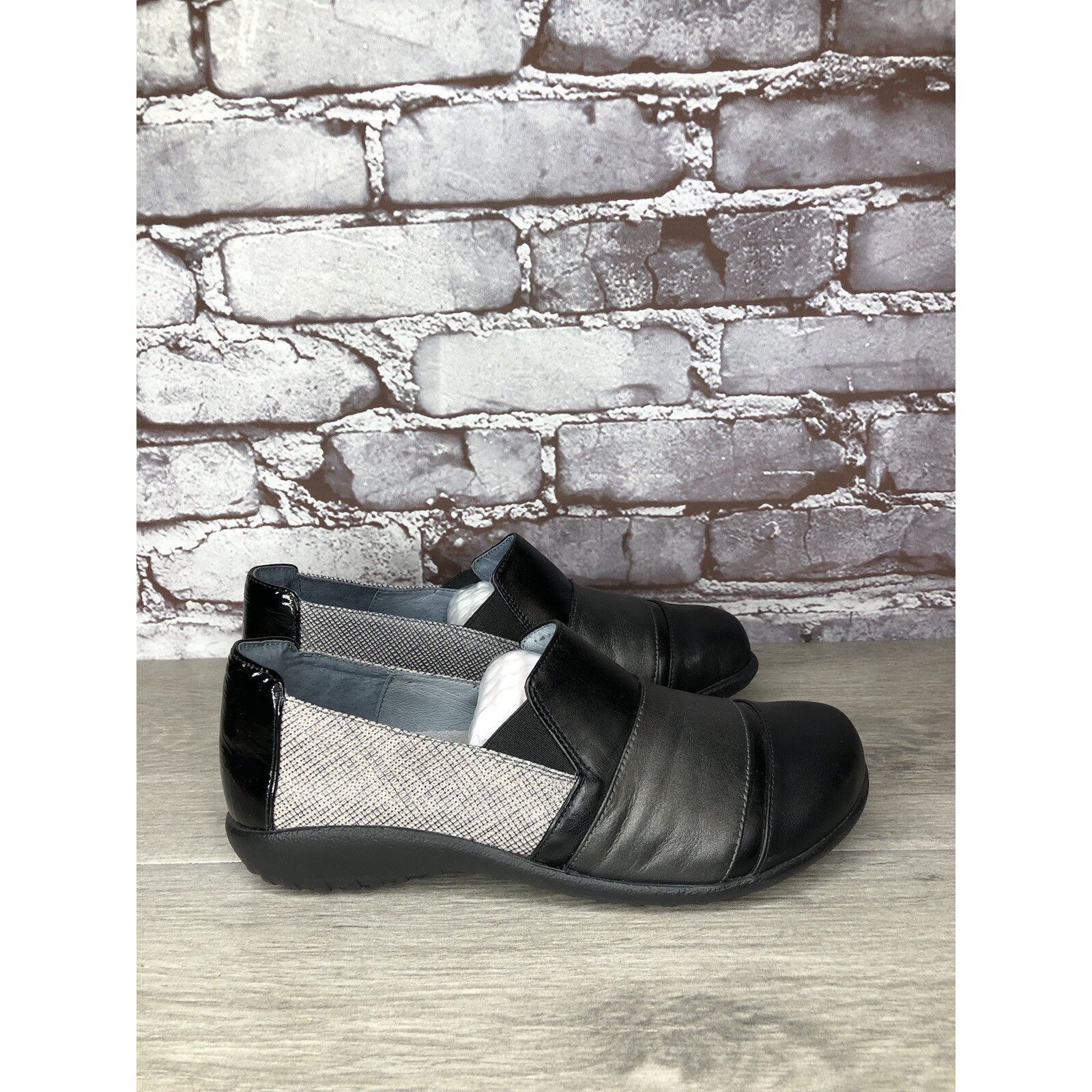 Other Naot Prescott Black Leather Grey Synthetic Comfort Casual Cl Size US 6 / IT 36 - 3 Thumbnail