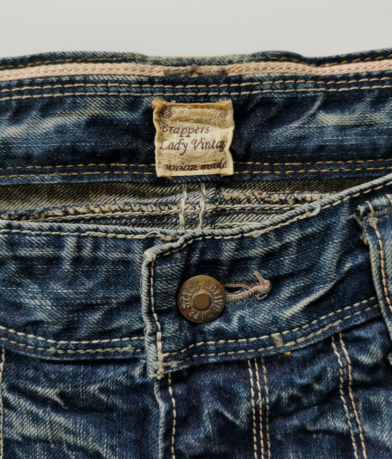 Edwin Brappers Lady Vintage Selvedge Bootcut Distressed Jeans Size 31" - 11 Thumbnail