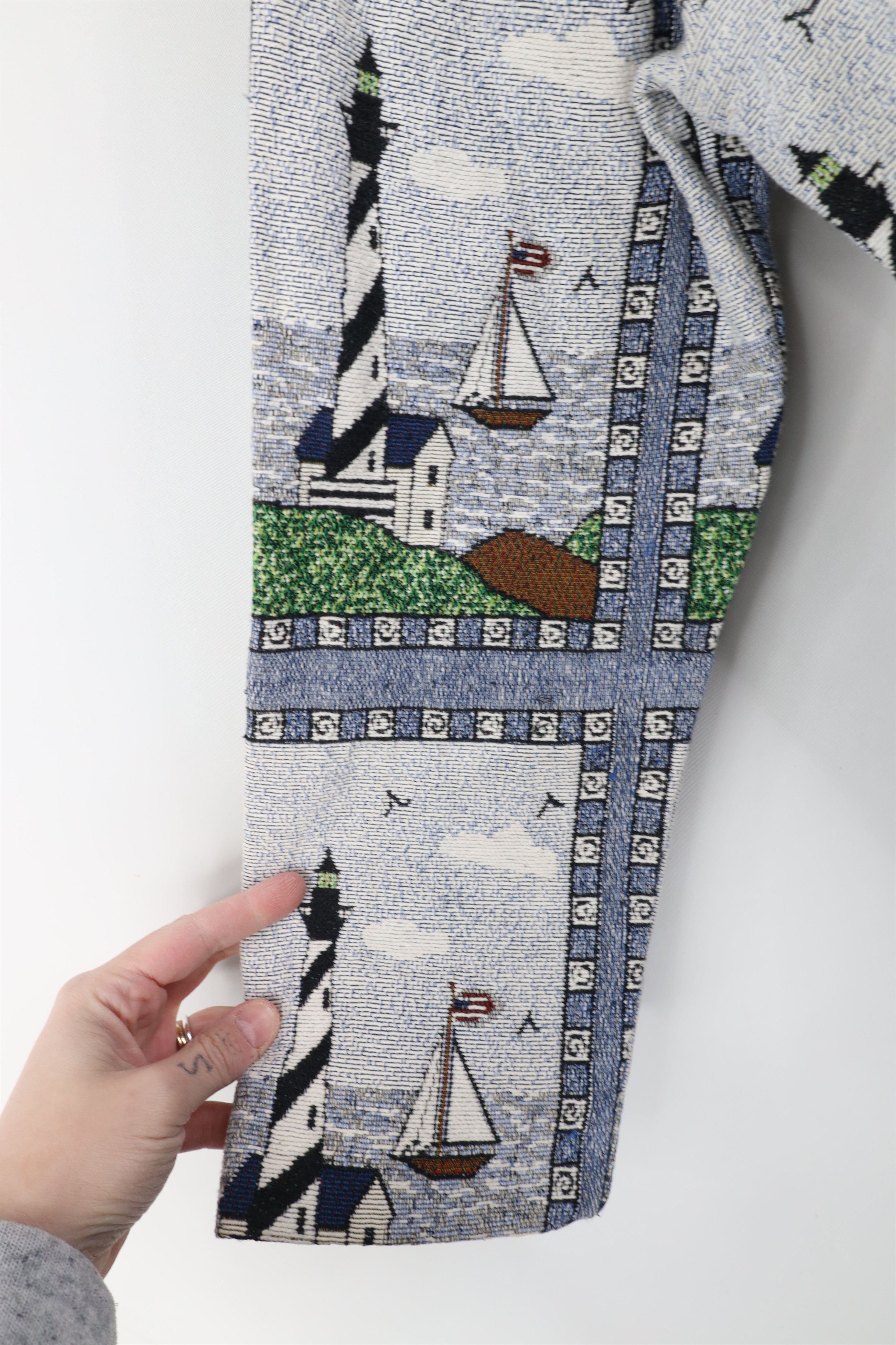 Vintage Vintage 90s Streetwear Lighthouse Needlepoint Jacket Size M / US 6-8 / IT 42-44 - 9 Thumbnail