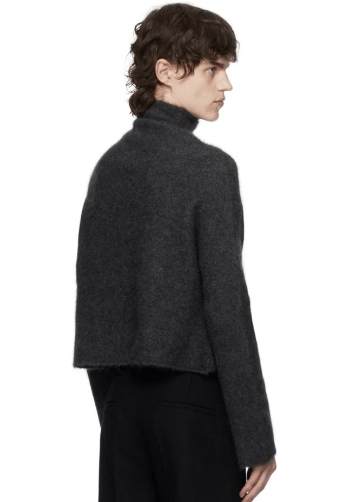 Aaron Esh Gray Knot Front Turtleneck Size US M / EU 48-50 / 2 - 3 Thumbnail