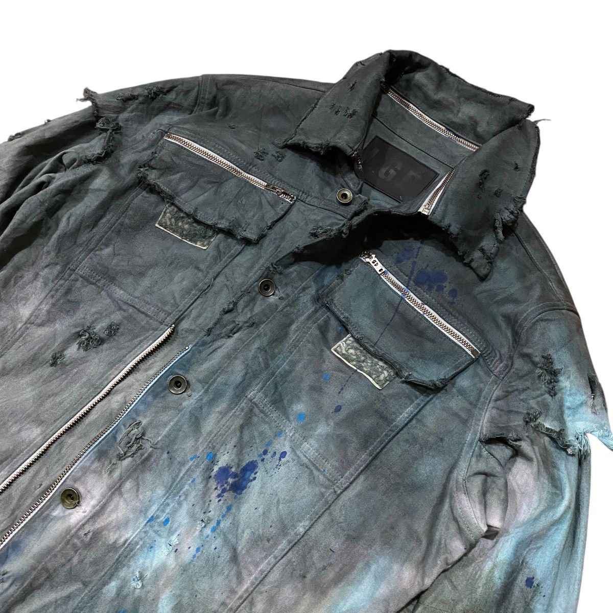 Le Grande Bleu (L.G.B.) Rare!! Le Grande Bleu LGB Burn & Ash Denim Jacket Size US M / EU 48-50 / 2 - 7 Thumbnail