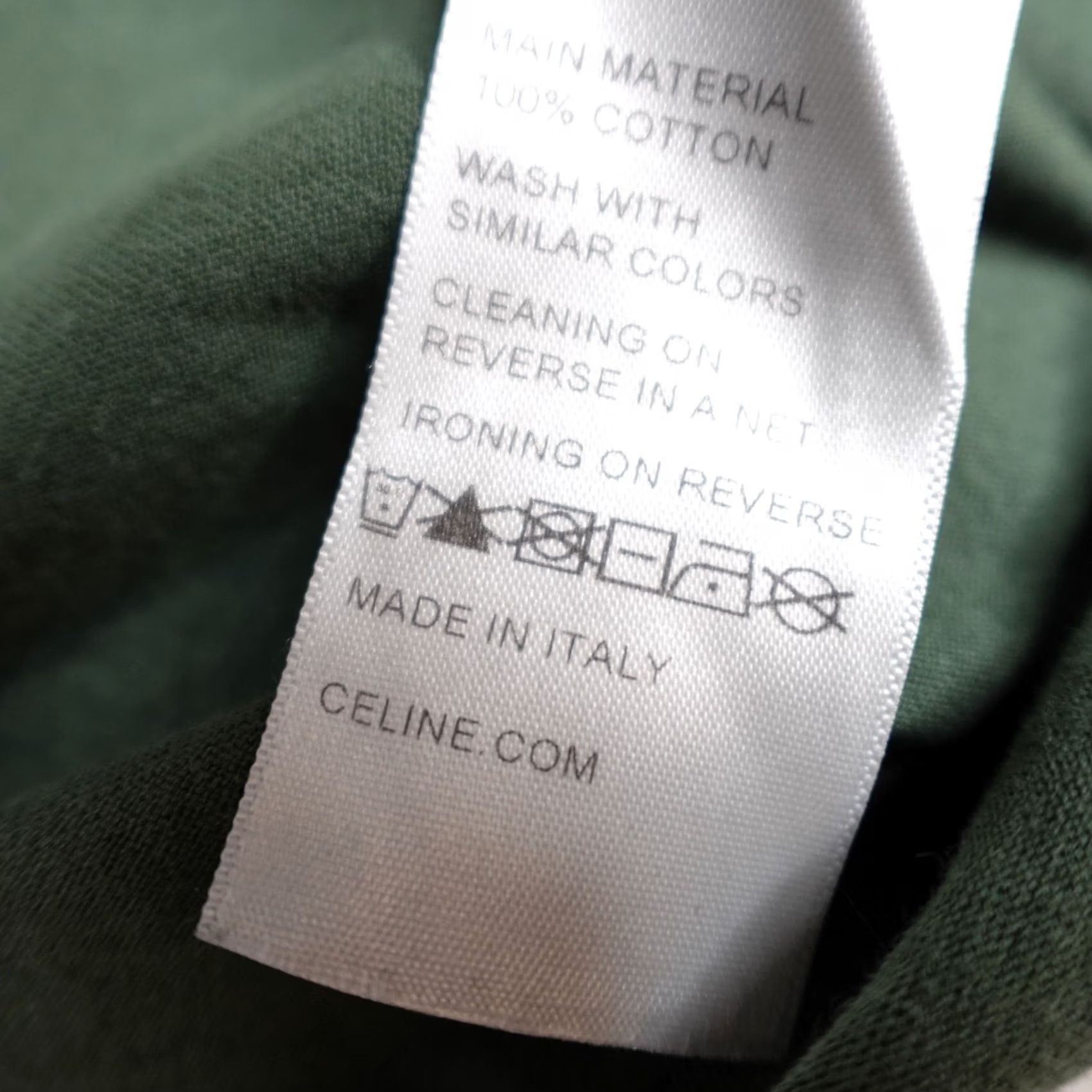 Celine CELINE Mens Shirt Large Green Spellout Logo Cotton Made in Italy Size US L / EU 52-54 / 3 - 5 Thumbnail