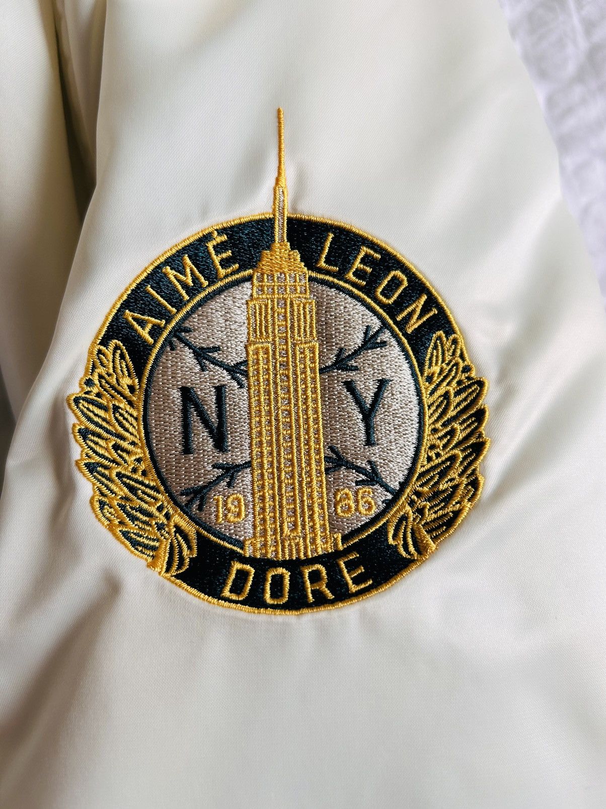 Aime Leon Dore Aime Leon Dore Reversible Stadium Satin Varsity Cream Green Size US XL / EU 56 / 4 - 3 Thumbnail