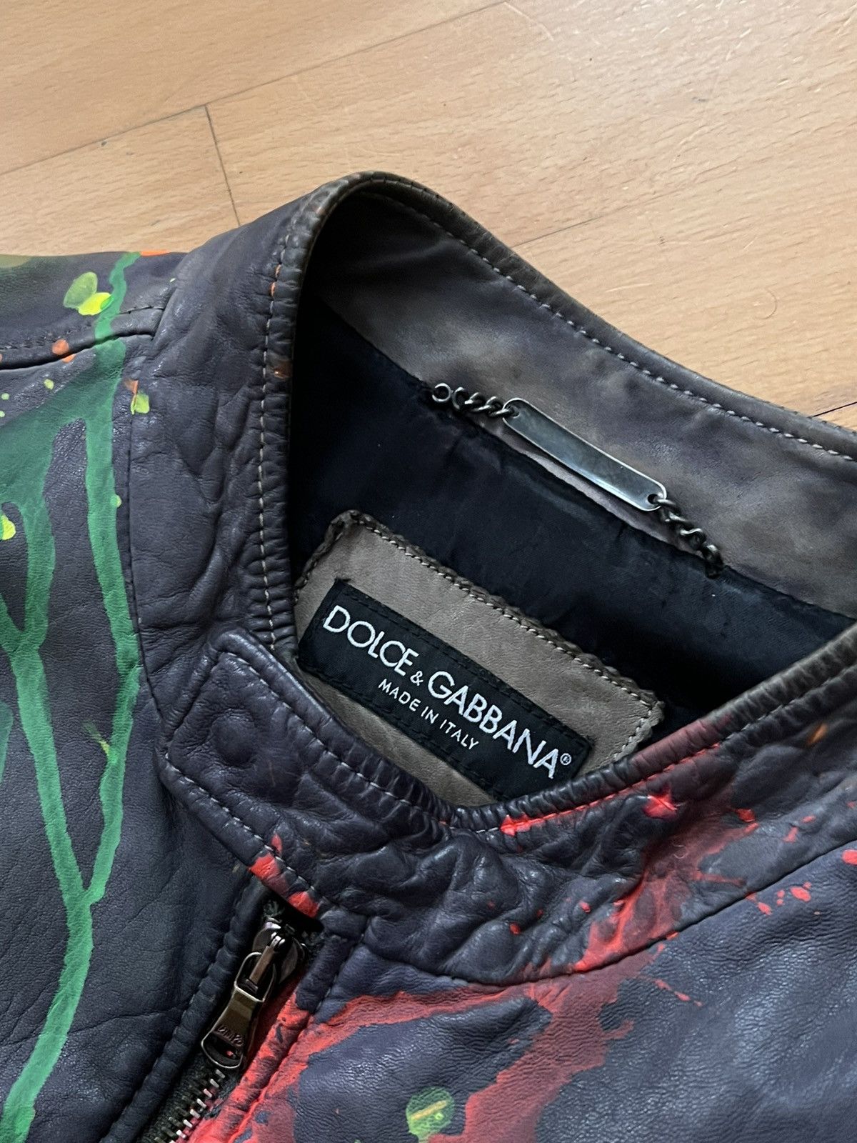 Dolce & Gabbana 2000s Dolce & Gabbana Paint Splitter 5 zip jacket Size US L / EU 52-54 / 3 - 6 Thumbnail