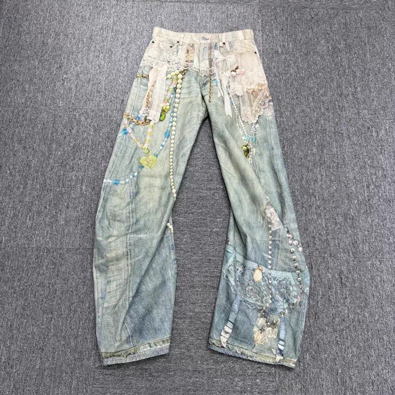 Acne Studios 3D Pearl Chain Denim Pants