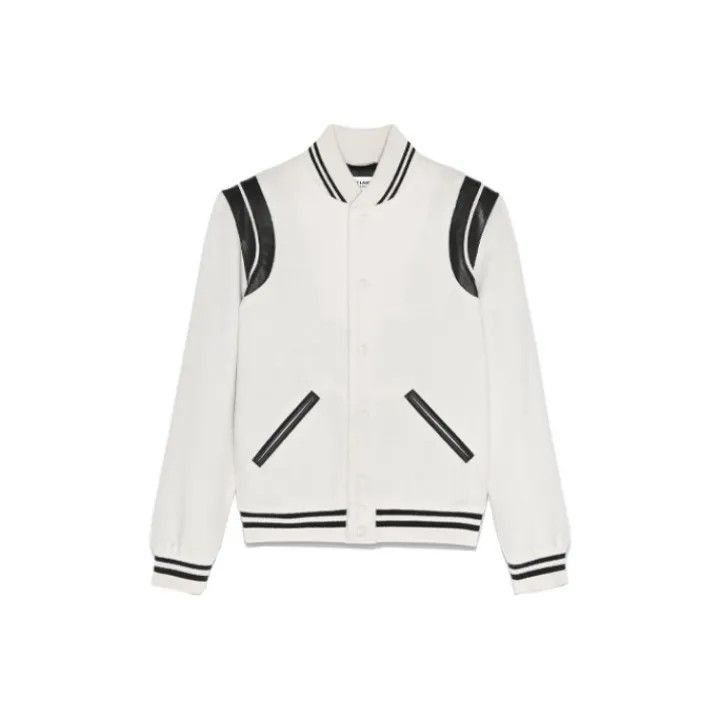 Saint Laurent Paris Saint Laurent Striped Long Sleeve Baseball Jacket-2507 Size US L / EU 52-54 / 3 - 1 Thumbnail
