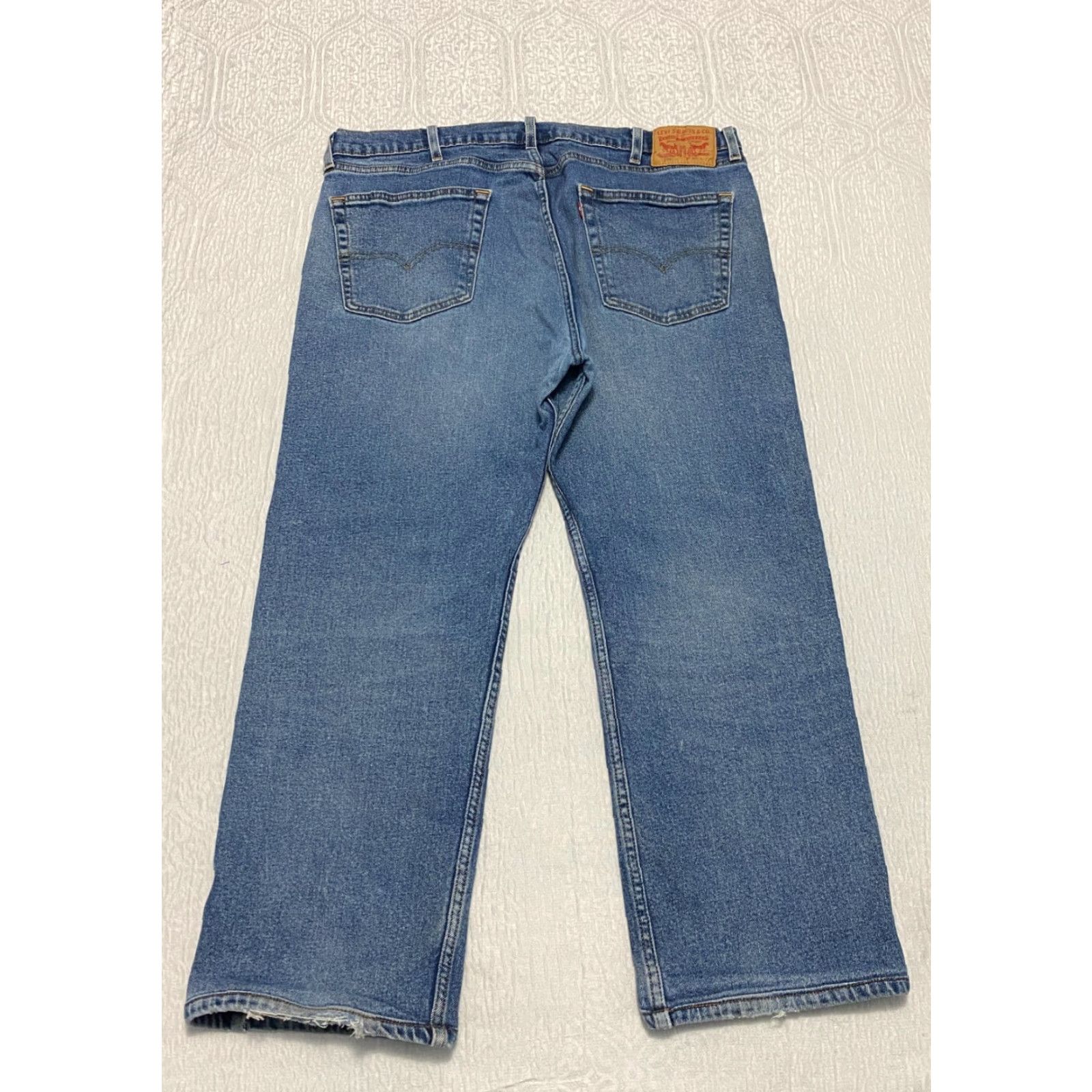 Levi's Levi's 505 Mens Jeans Size 38 × 26 Blue Denim Straight Fit Hemmed Regular 5-Pocket USA Model Levi's 500 Series Jeans Mens Plain Solid Blue Denim Jeans Size US 38 / EU 54 - 2 Thumbnail