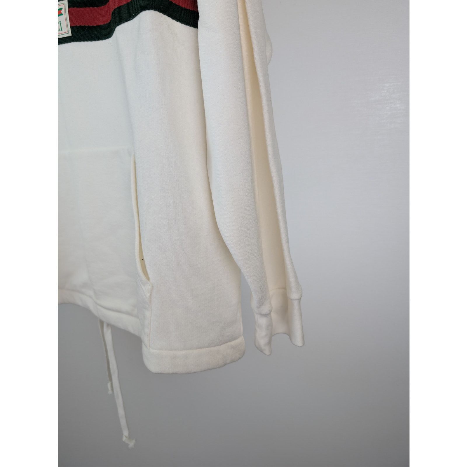 Gucci o1rshd1 Light Felted Cotton Jersey Hoodie Sweatshirt Ivory Size US L / EU 52-54 / 3 - 5 Thumbnail