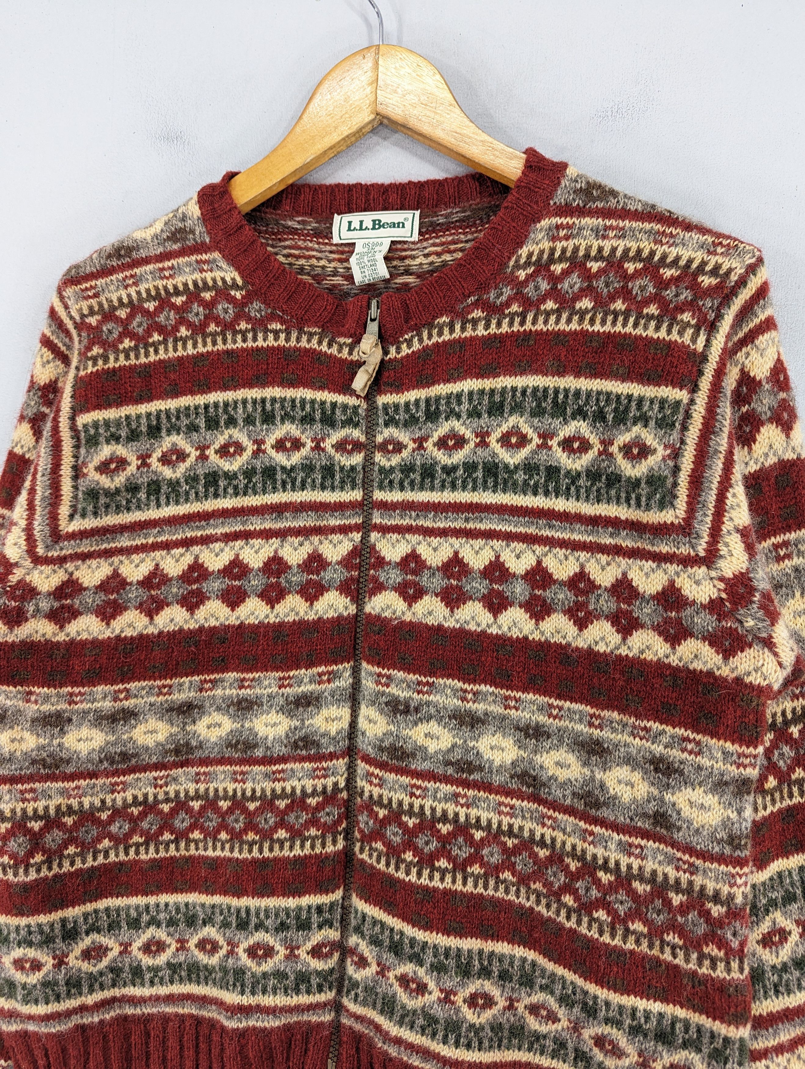 L.L. Bean L L Bean Native Wool Zipper Cardigan Jacket Size M / US 6-8 / IT 42-44 - 5 Thumbnail