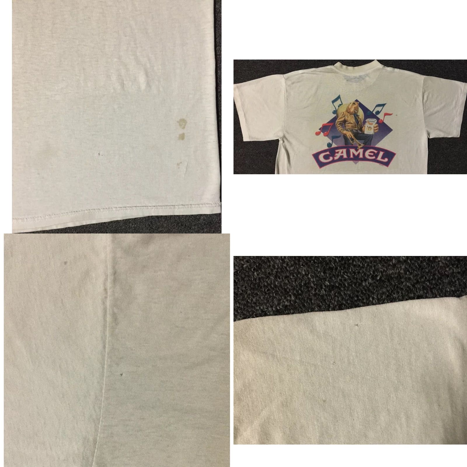 Camel VINTAGE 90s Camel Cigarettes Thrashed Faded Distress Shirt M Smoking Grunge Biker 80 Shirt Mens M White 90s Grunge Vintage USA Size US M / EU 48-50 / 2 - 10 Thumbnail