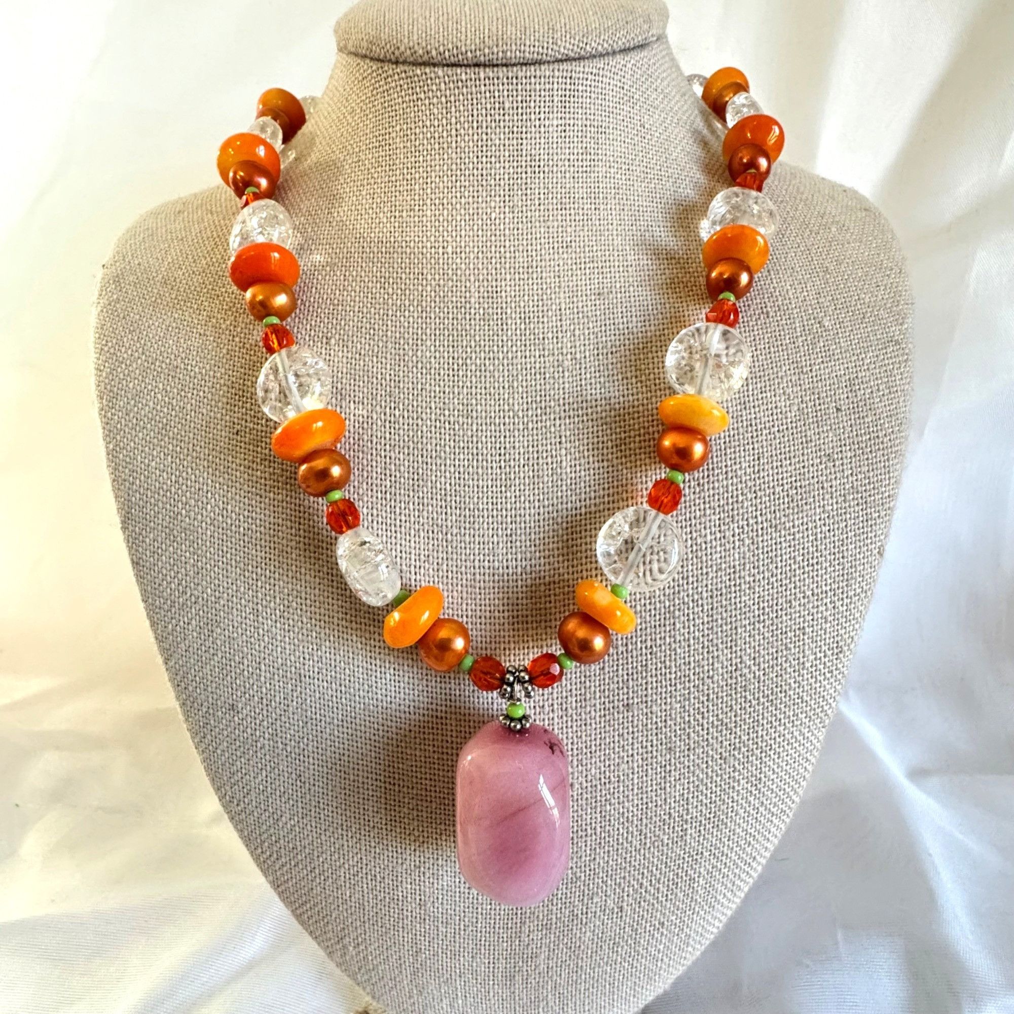 Sterling Silver Sterling Silver 925 Multi-Gemstone Fall Statement Necklace Q Size ONE SIZE - 1 Thumbnail