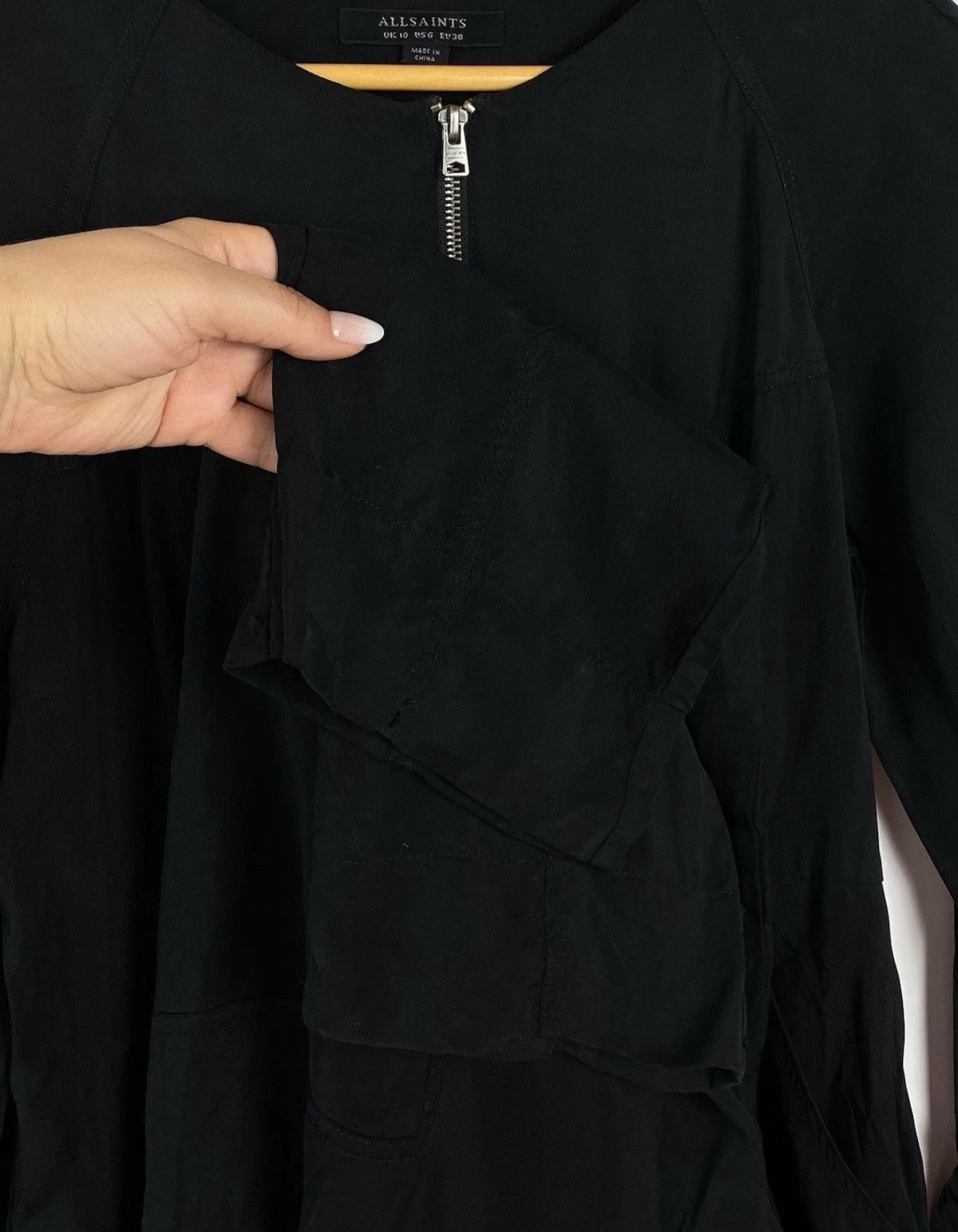 Allsaints Allsaints Erin Jumpsuit Women’s Black Top Zip Long Sleeve Size M / US 6-8 / IT 42-44 - 11 Thumbnail