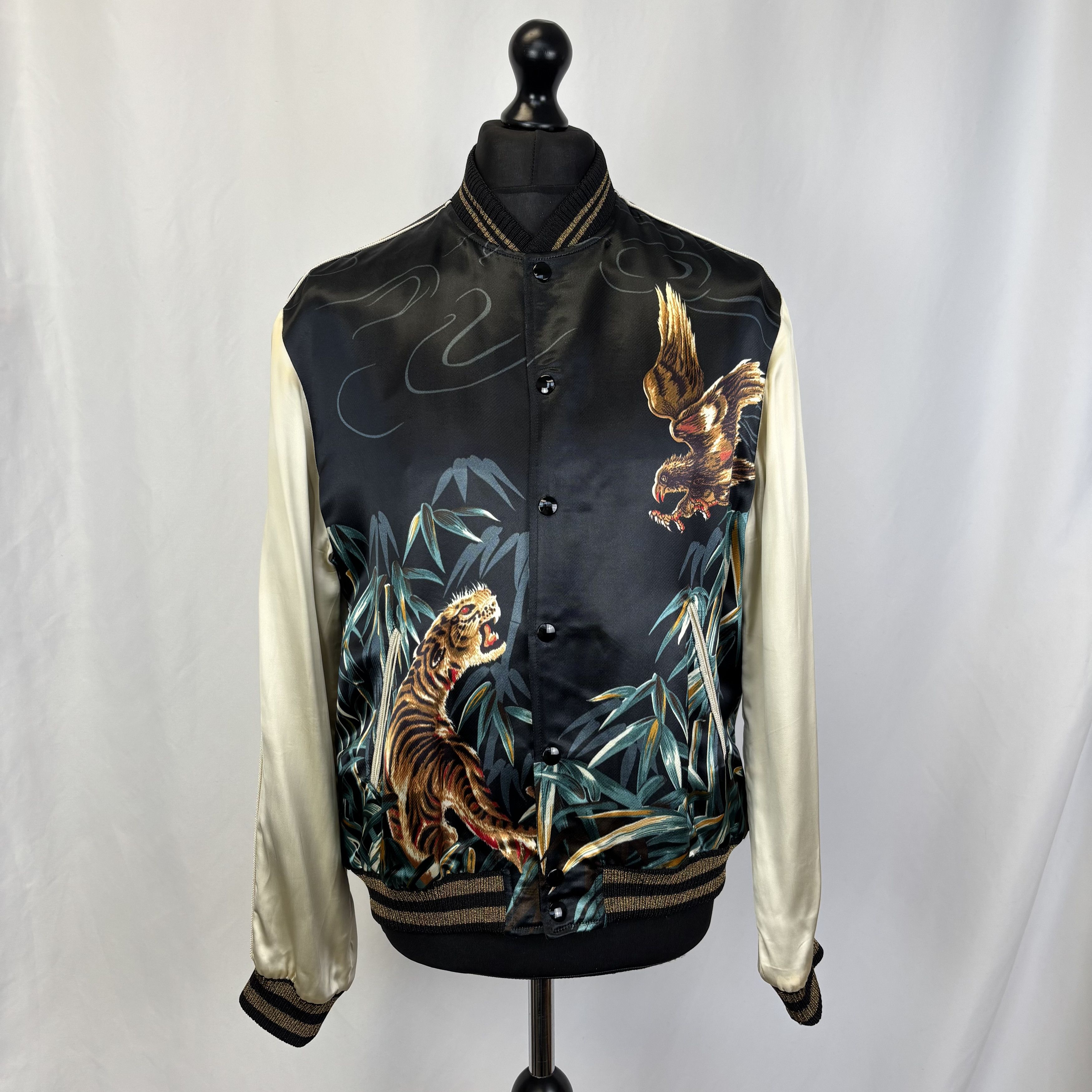 Saint Laurent Paris Saint Laurent Silk Tiger Bomber Jacket Size US L / EU 52-54 / 3 - 1 Thumbnail