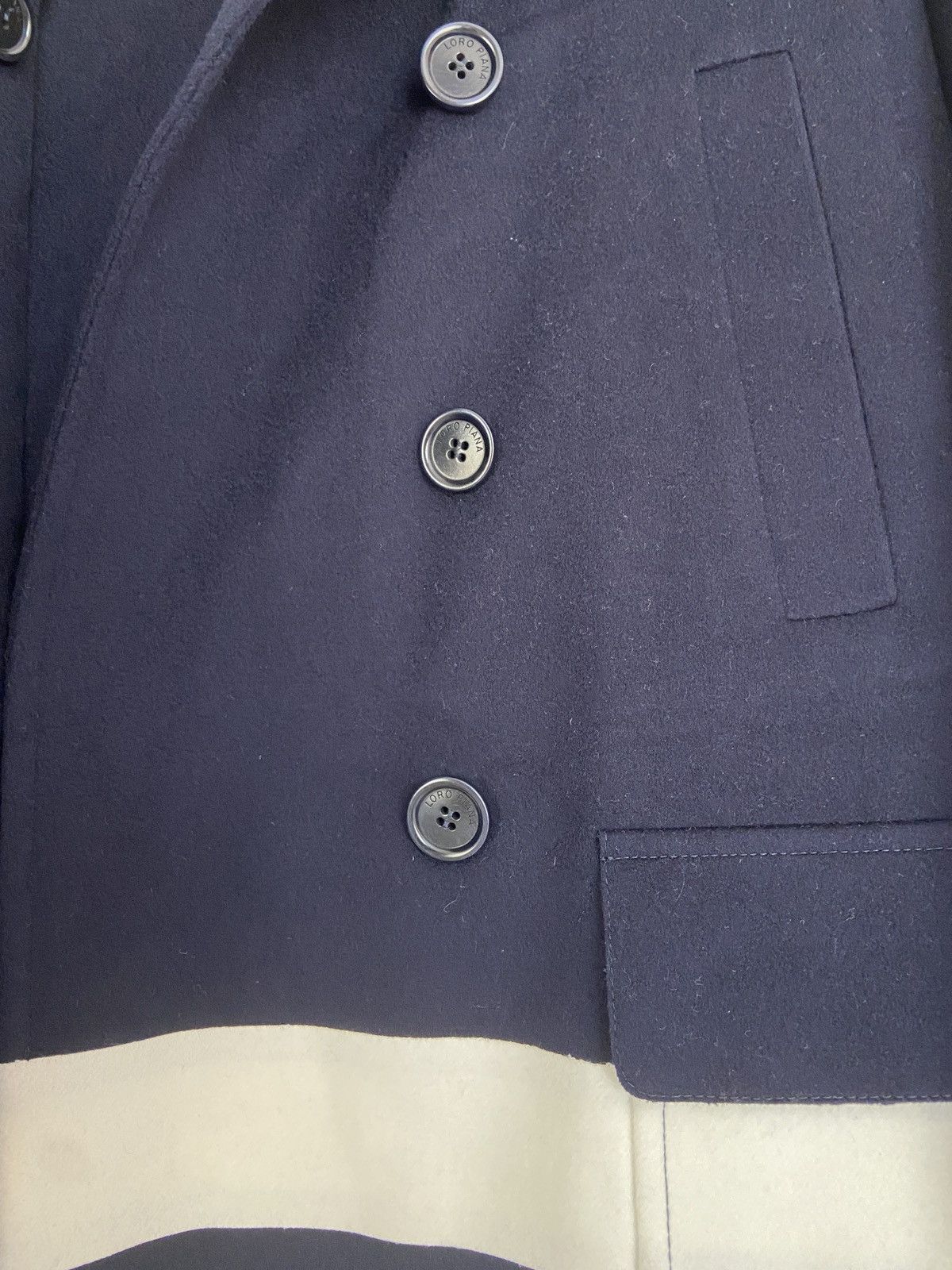 Loro Piana Loro Piana Double Breasted Felt Coat Dark Blue Size M / US 6-8 / IT 42-44 - 13 Thumbnail