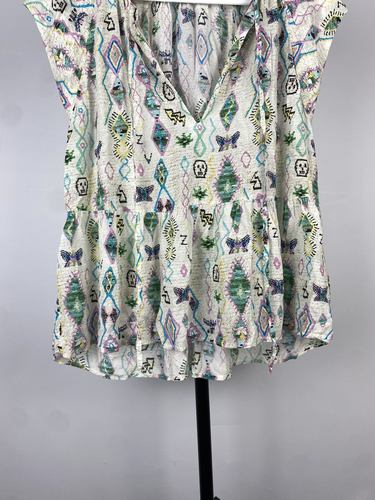 Designer × Zadig & Voltaire Zadig&Voltaire Monogram Graphic Print Blouse Size L / US 10 / IT 46 - 3 Thumbnail