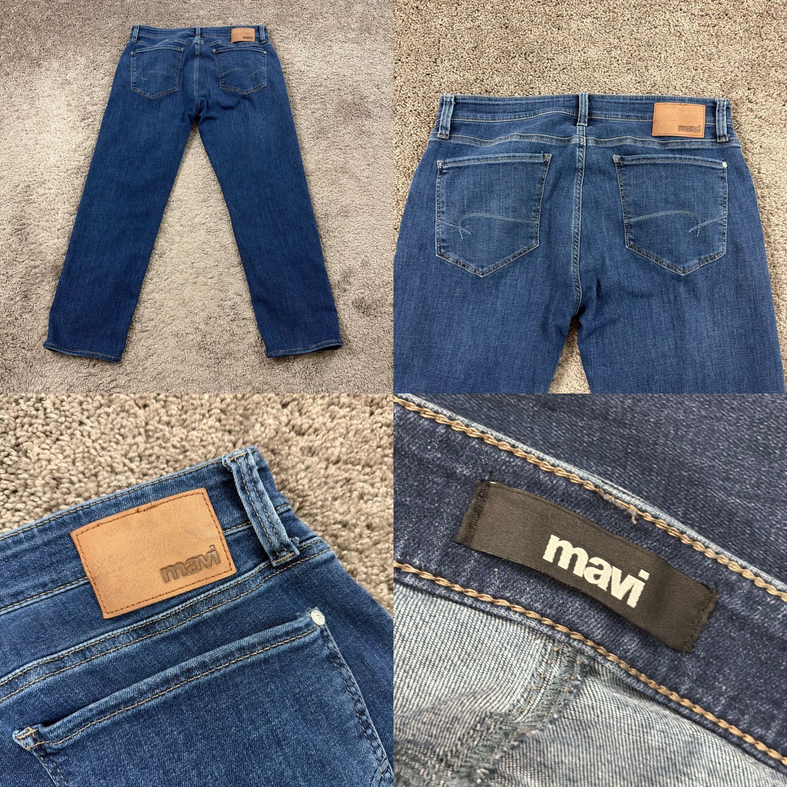 Vintage Mavi Jeans Mens 36 Straight Leg Low Rise Regular Dark Wash Denim Stretch Zach Jeans Mens Regular 36 Dark Blue Cotton Blend Logo 29 Inseam 34 Waist Size US 36 / EU 52 - 8 Thumbnail