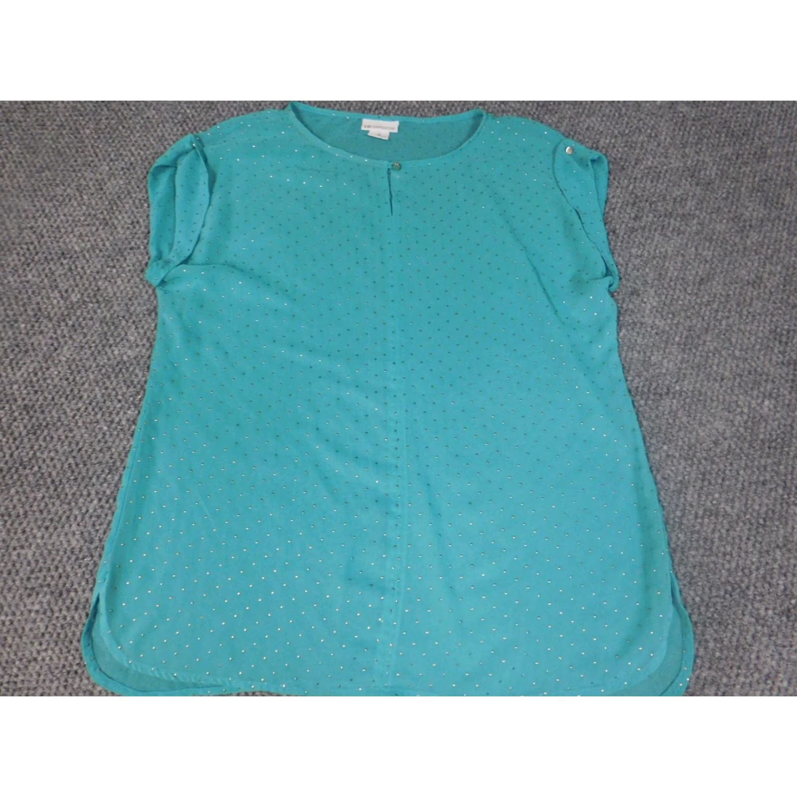 Liz Claiborne Liz Claiborne Blouse Womens M Green Floral Sleeveless Round Neck Pullover Casual Regular Polyester Rayon Stretch Basic Vintage No Size M / US 6-8 / IT 42-44 - 3 Thumbnail