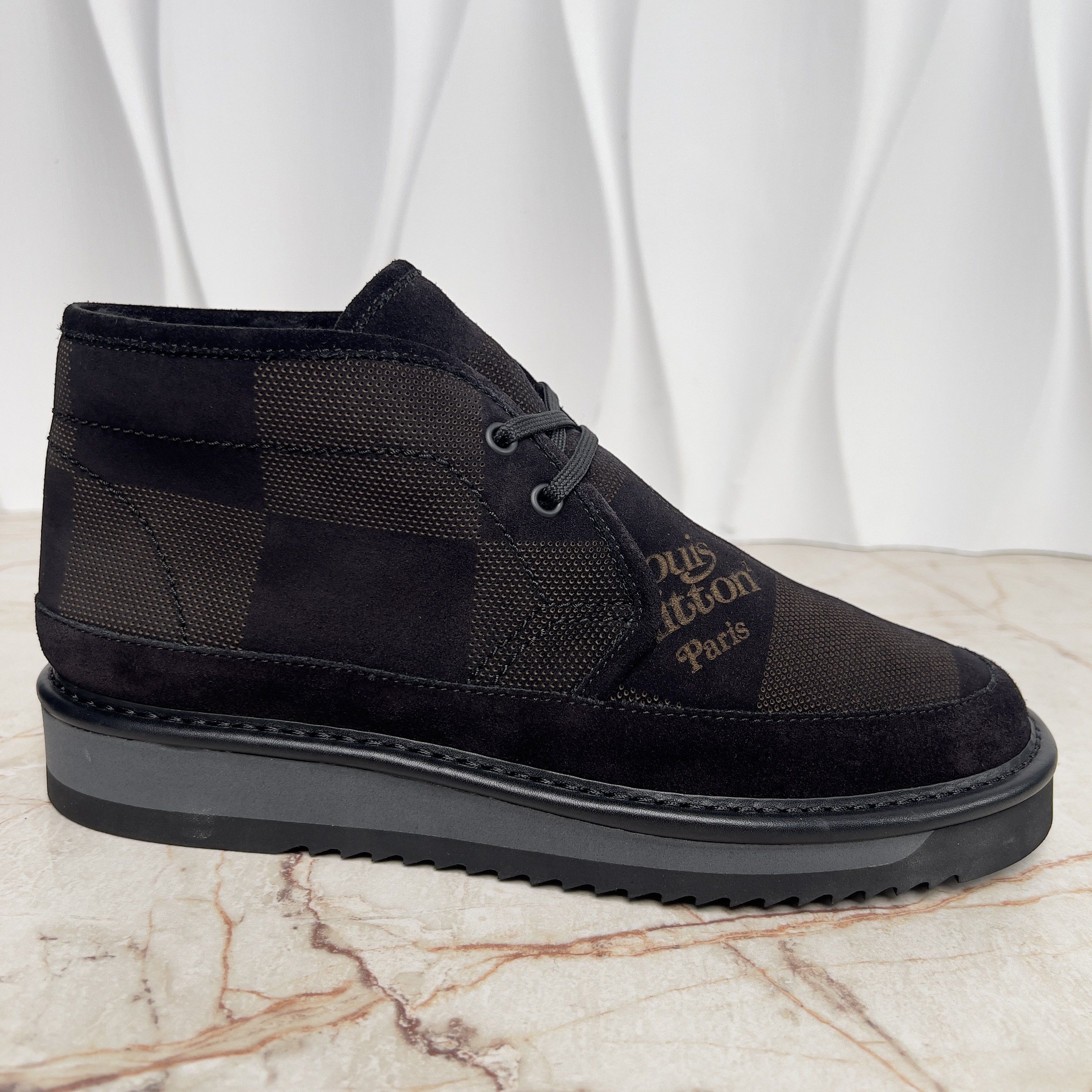 Louis Vuitton LV x NIGO Cozy Line LV Damier Giant Ankle Boots Suede Size US 8 / EU 41 - 5 Thumbnail