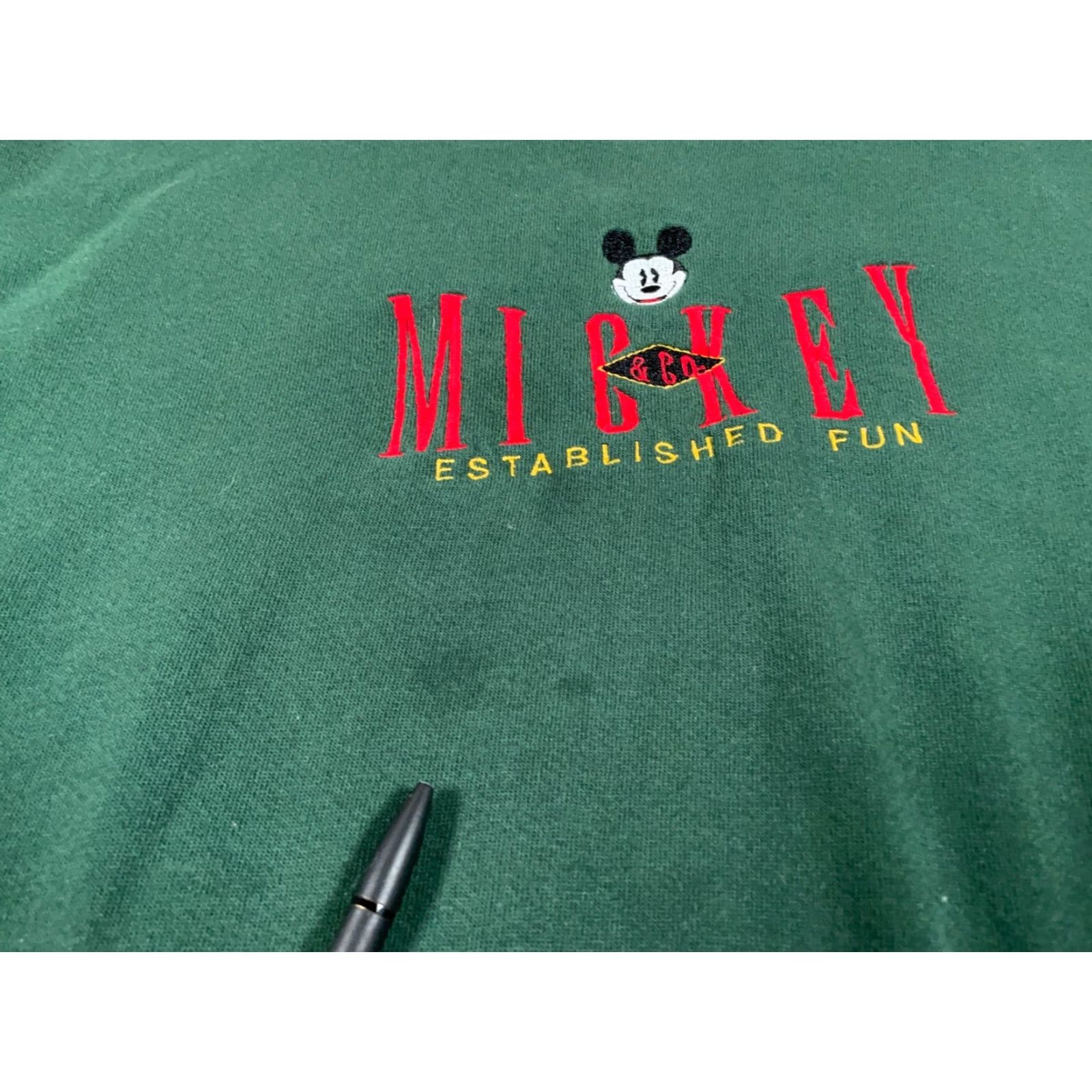 Mickey & Co. VINTAGE Mickey & Co Sweatshirt Adult XL Green Embroidered USA Made Disney Logo Crew Neck Pullover Sweatshirt Men Mens 90s Hipster Cartoon Decorative Size US XL / EU 56 / 4 - 4 Thumbnail