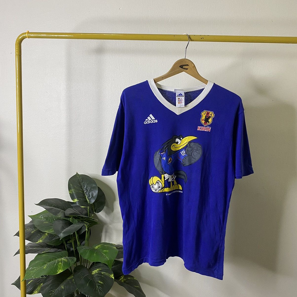 Adidas Vintage 1990s Adidas JFA x Susumu Matsushita Artwork Tee Size US M / EU 48-50 / 2 - 1 Thumbnail
