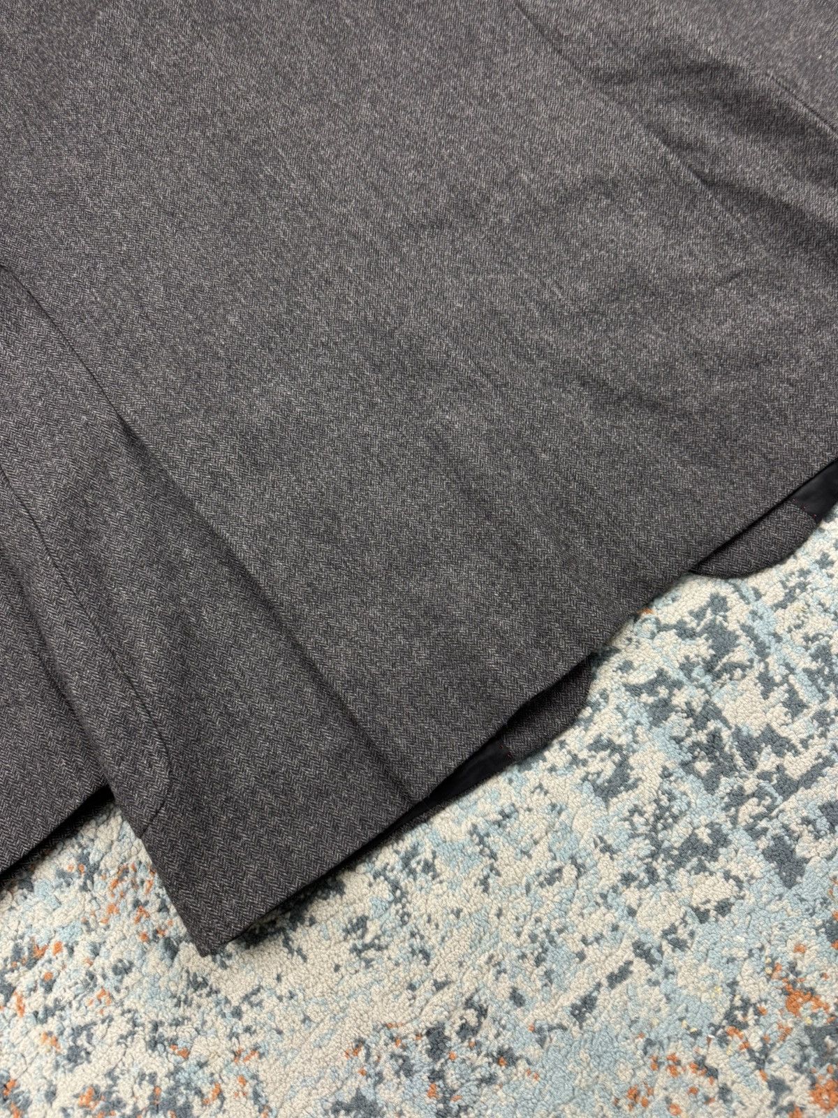 Burberry × Vintage Burberry charcoal wool cashmere blend long blazer old money Size 44R - 8 Thumbnail