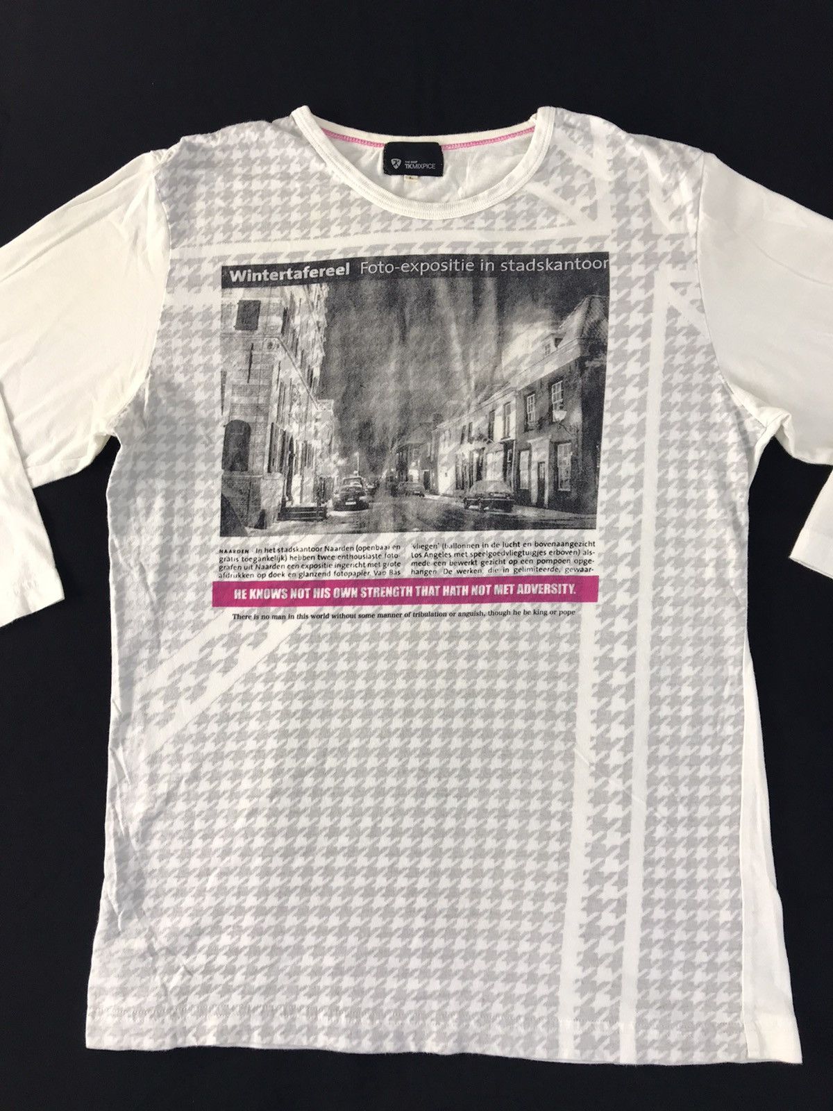 Japanese Brand Takeo Kikuchi The Shop TKmixpice Houndstooth Tee Size L / US 10 / IT 46 - 3 Thumbnail