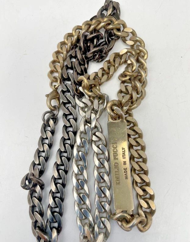 Emilio Pucci EMILIO PUCCI Tri-Color Chain Cuban Link Necklace RARE Size ONE SIZE - 3 Thumbnail
