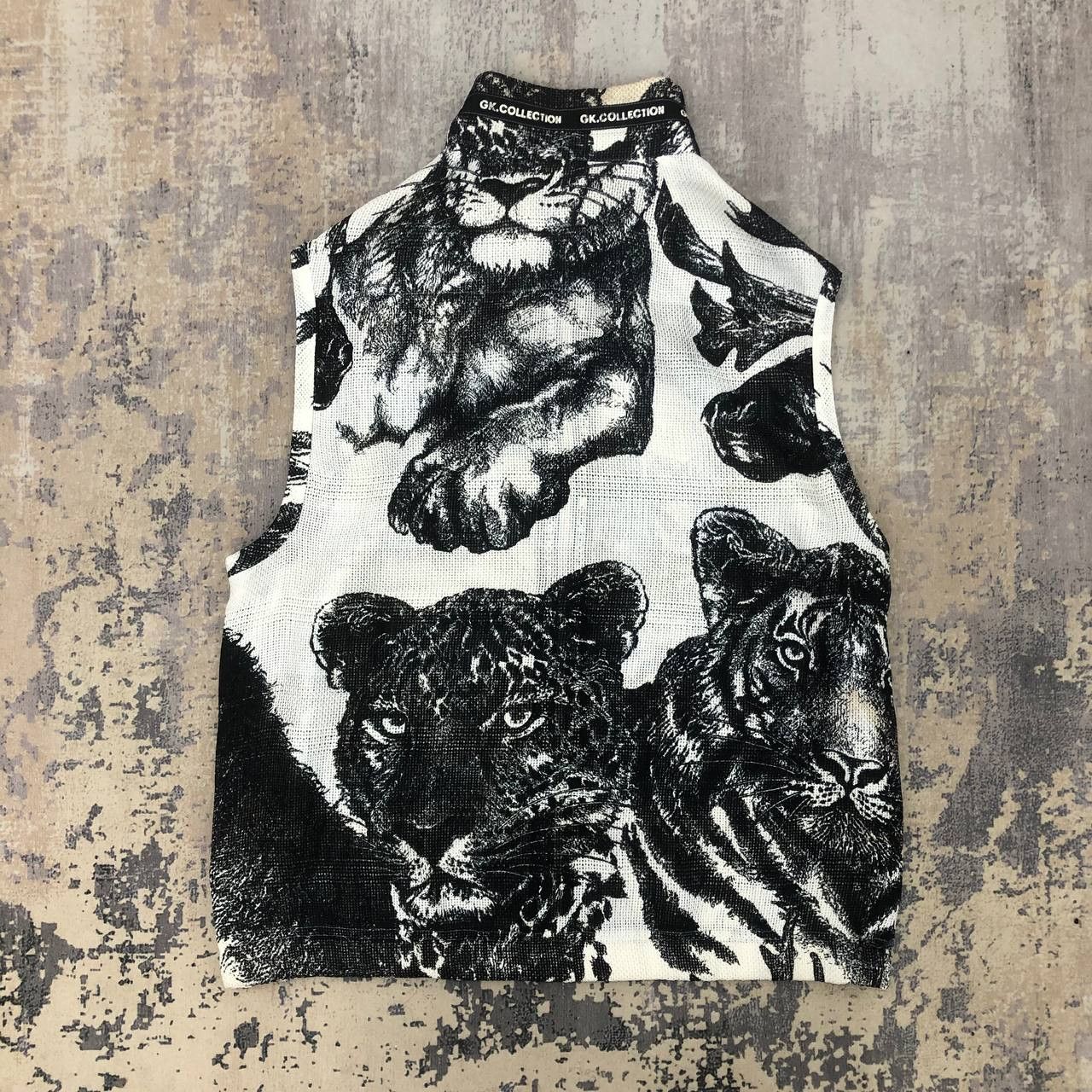 Japanese Brand Y518 GK COLLECTION TIGER FULL PRINT KNIT VESTS Size M / US 6-8 / IT 42-44 - 2 Thumbnail