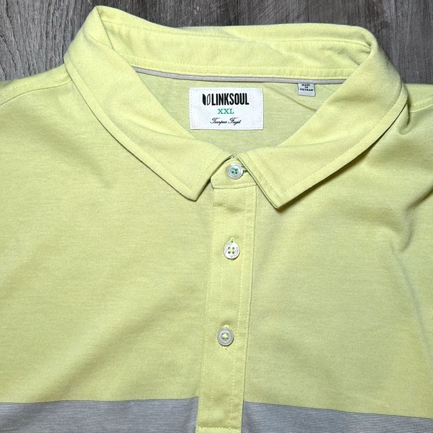 Vintage VINTAGE Linksoul Tempus Fugit Luxury Cotton Golf Polo 2XL Mens Yellow Size US XXL / EU 58 / 5 - 5 Thumbnail