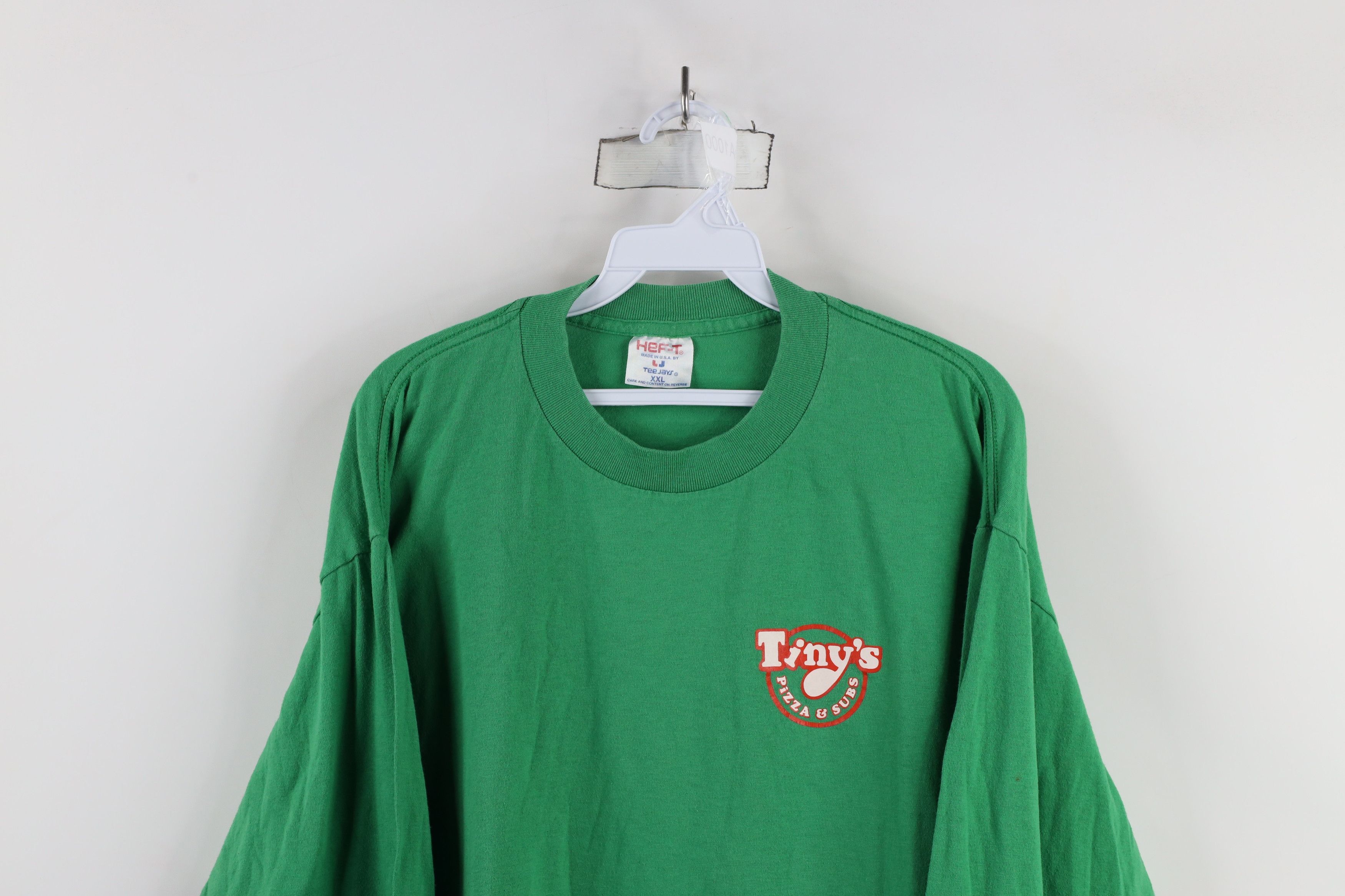 Vintage Vintage 90s Pizza and Subs Long Sleeve T-Shirt Green USA Size US XXL / EU 58 / 5 - 2 Thumbnail