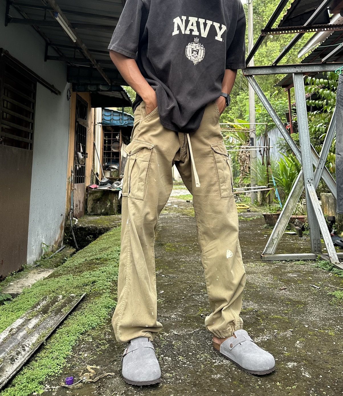 Vintage 👹Vintage THRASHED LEE Baggy Jogger Pants Size US 31 - 5 Thumbnail