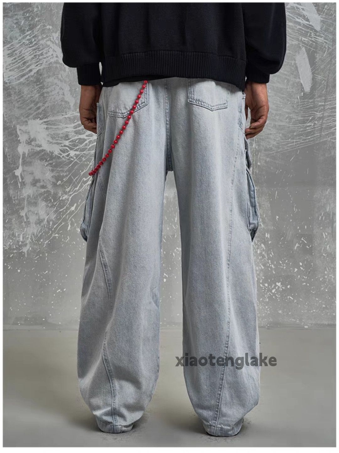 Jean × Vintage washed faded loose baggy skate hiphop cargo jeans Size US 32 / EU 48 - 9 Thumbnail