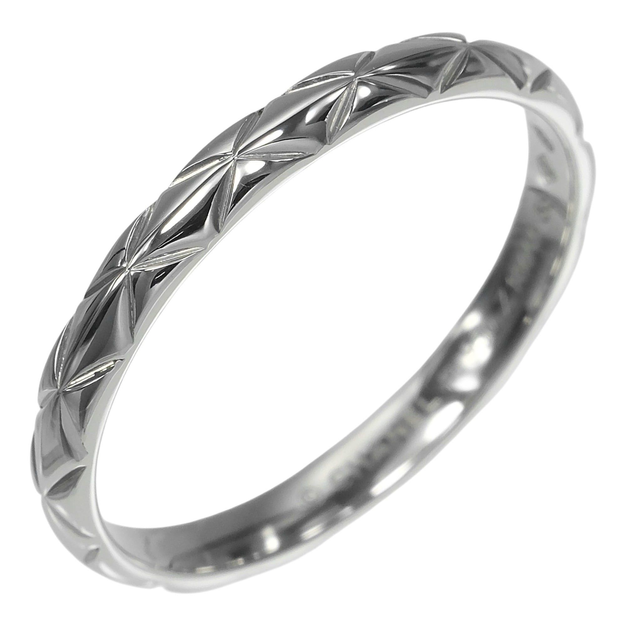 Chanel Chanel Matelassé Small Ring, Size 17, Platinum 950, Approx. 3.55g. Size ONE SIZE - 1 Thumbnail
