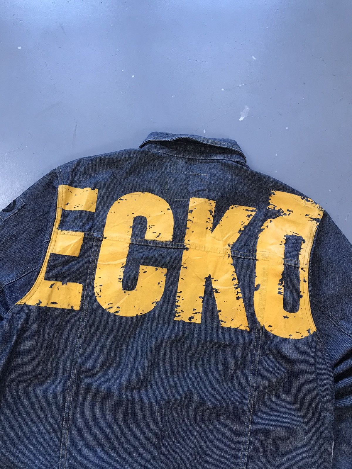 Ecko Unltd. × Vintage Vintage Ecko UNLTD SpellOut printed denim jacket Size US M / EU 48-50 / 2 - 7 Thumbnail