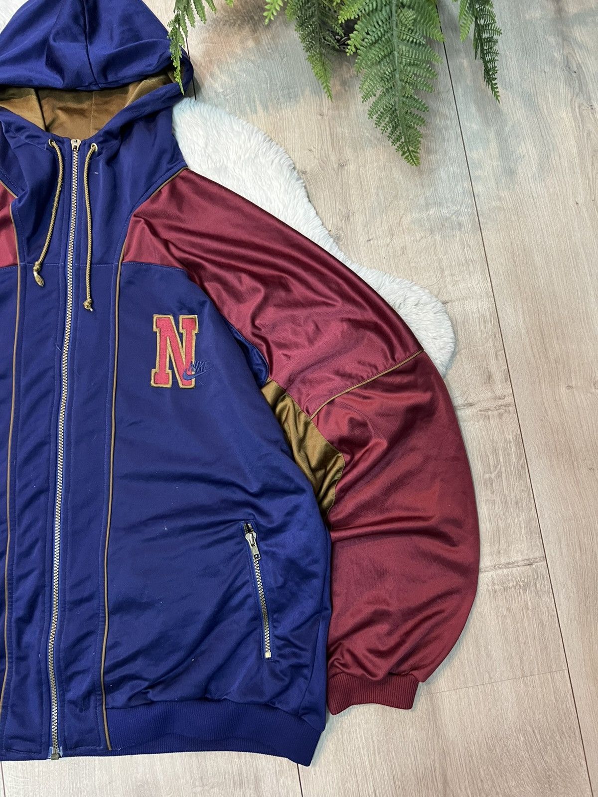 Nike × Vintage 90s Vintage Nike ZIP hoodie Big logo Rare Size US XL / EU 56 / 4 - 6 Thumbnail