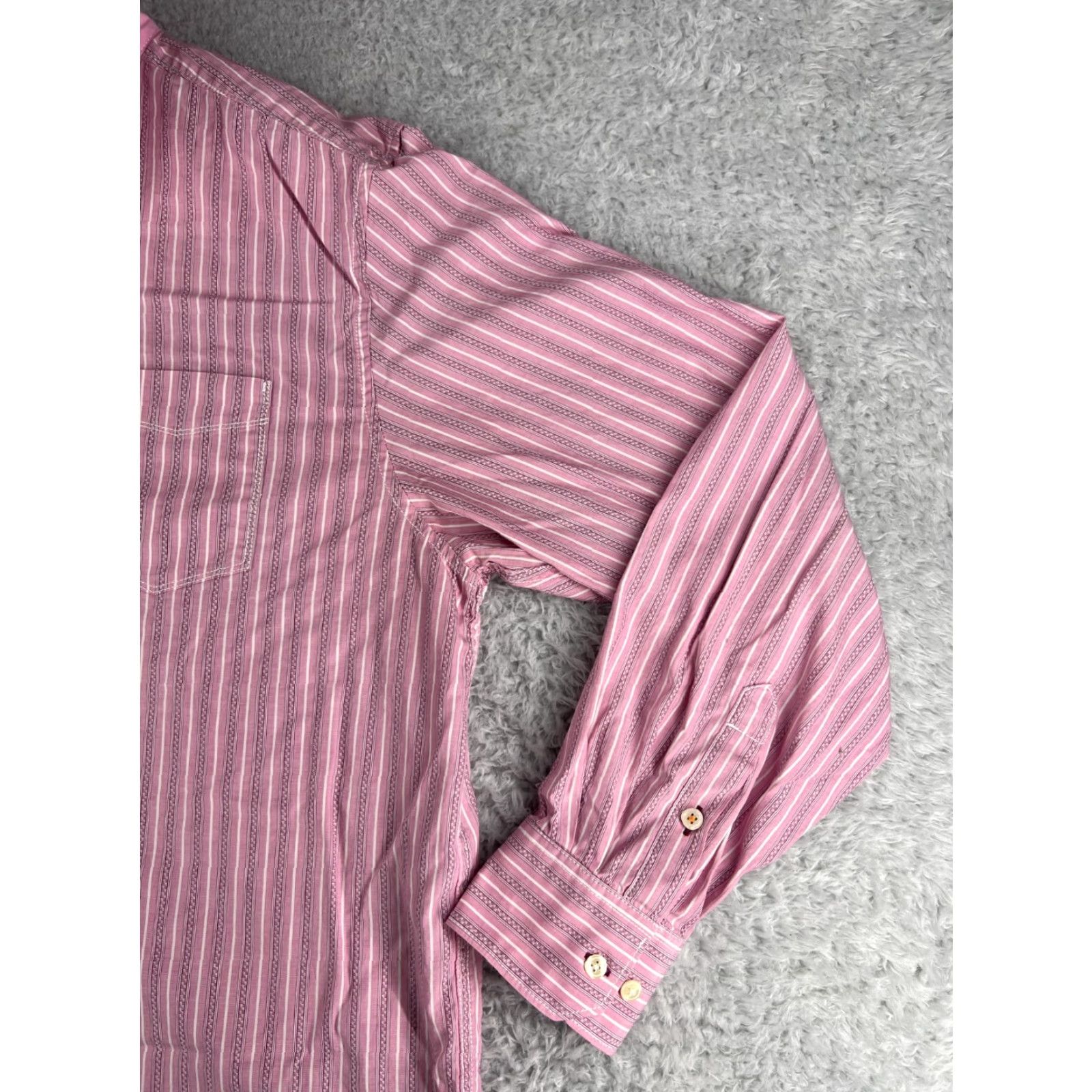 Tommy Bahama Tommy Bahama Shirt Mens XL Pink White Button-Up Stripe Cotton Size US XL / EU 56 / 4 - 7 Thumbnail