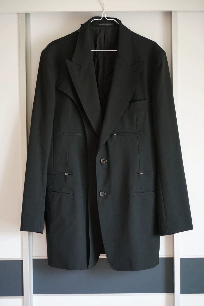 Yohji Yamamoto Yohji Yamamoto Yohji Yamamoto Black Double Pocket Blazer Size US M / EU 48-50 / 2 - 2 Thumbnail