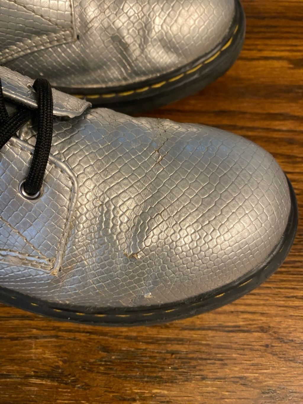 Dr. Martens Dr Martens Silver Scale 8 Eye Zipper Boots size 6 Size US 6 / IT 36 - 13 Thumbnail