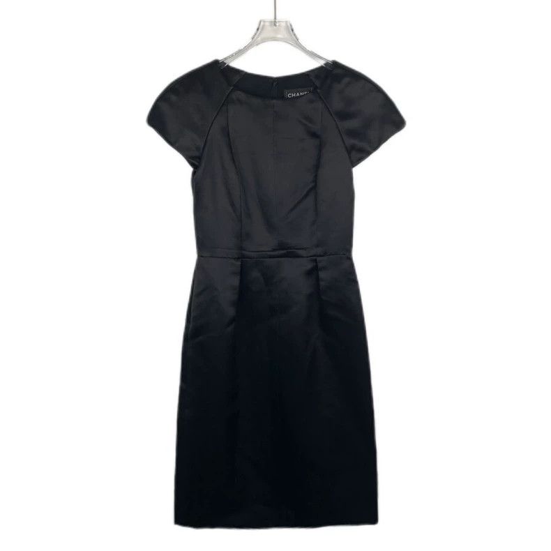 Chanel Chanel Black round-neck silk short-sleeved dress 2506-Nexta Size XS / US 0-2 / IT 36-38 - 1 Thumbnail