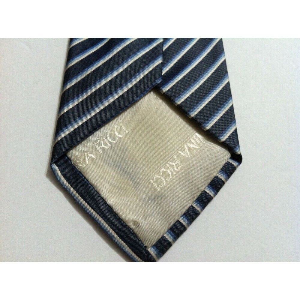 Other NINA RICCI MENS NEW GRAY 100%SILK STRIPED TIE WIDTH: 2 7/8" Size ONE SIZE - 3 Thumbnail