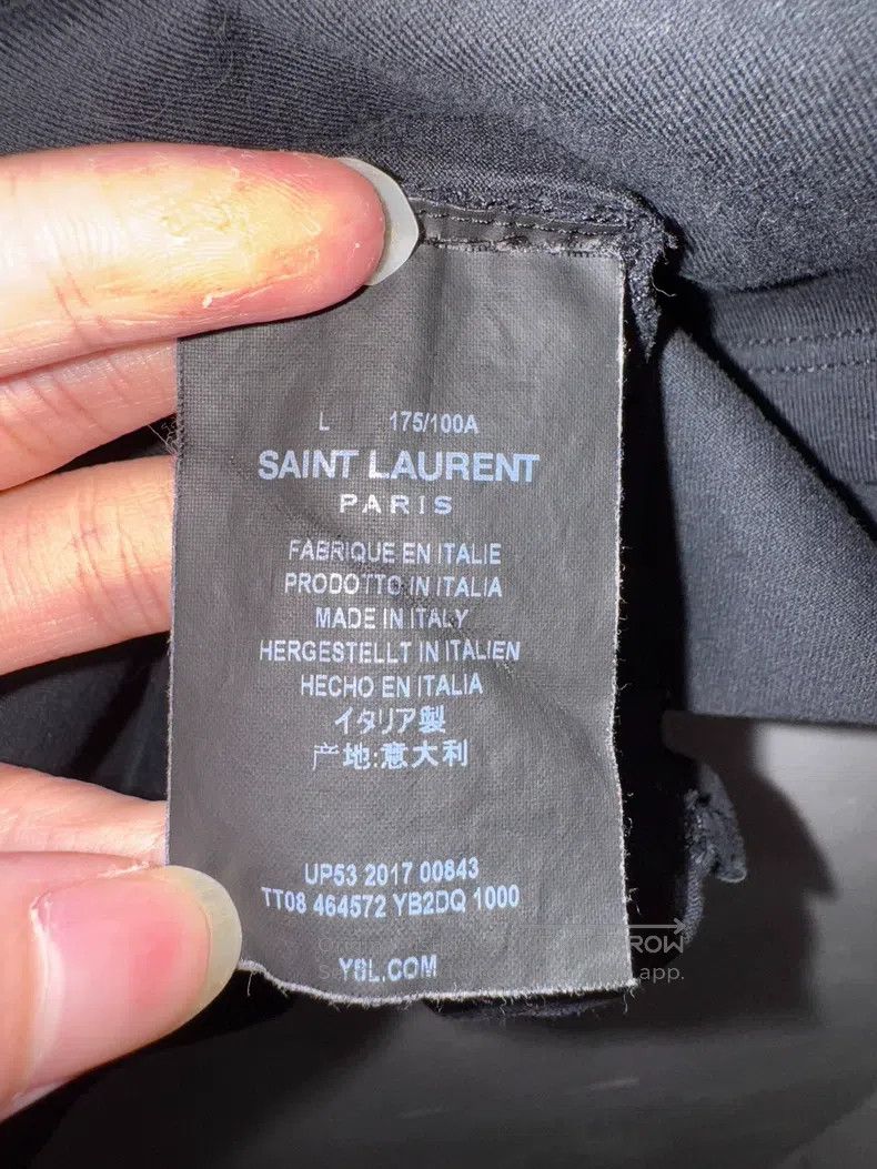 Saint Laurent Paris Saint Laurent Paris Black Brand Logo Pattern Slogan Short Size US L / EU 52-54 / 3 - 5 Thumbnail