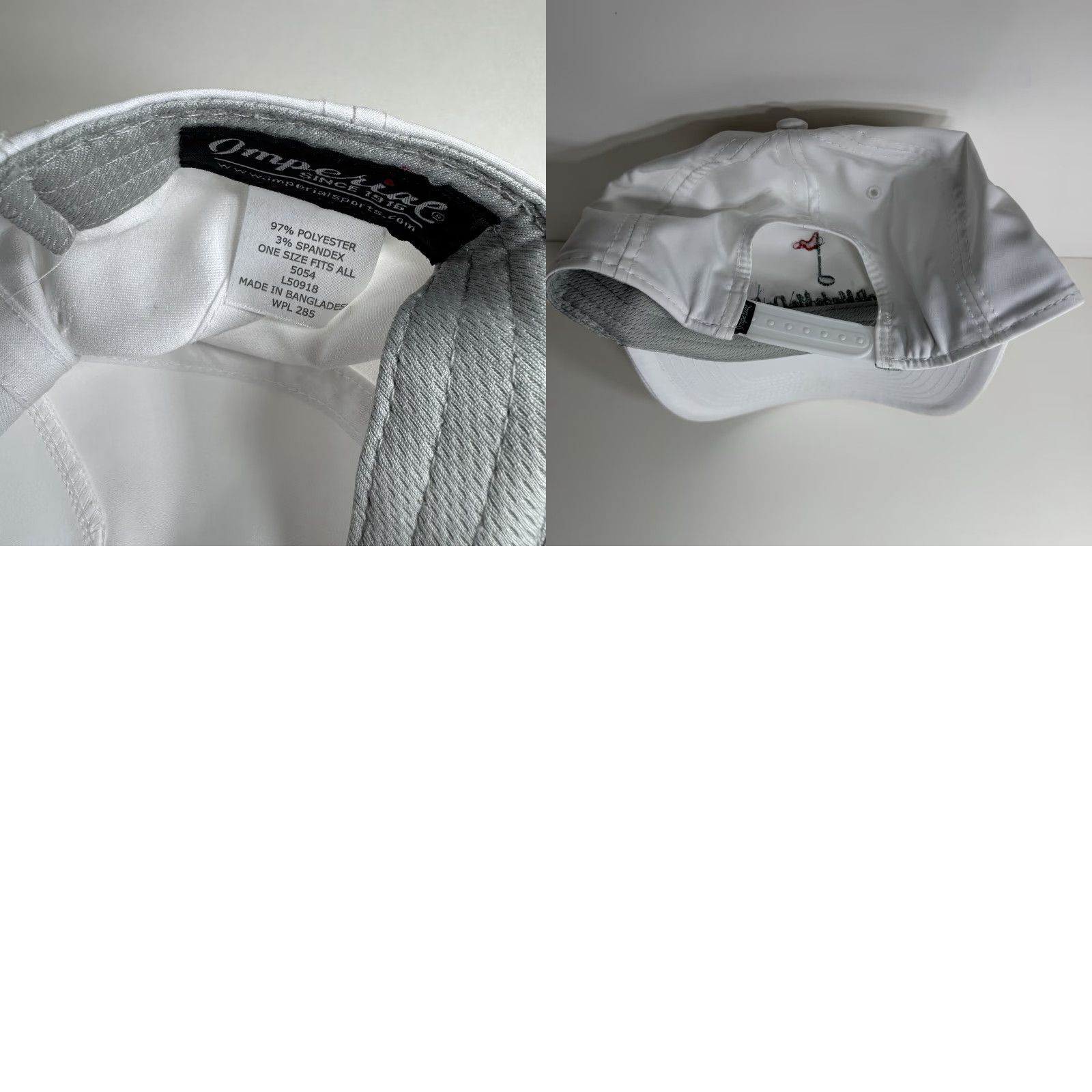 Imperial GOLF HAT Imperial SnapBack Rope Hat White Green True Fit One Size Men Adjustable Casual Outdoor Sports Canvas Polyester Spandex Size ONE SIZE - 8 Thumbnail
